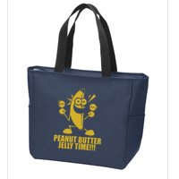 Peanut Butter Jelly Time Banana Zip Tote Bag