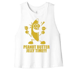 Peanut Butter Jelly Time Banana Women's Racerback Cropped Tank