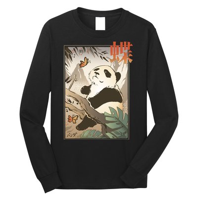 Panda Butterfly Japanese Long Sleeve Shirt