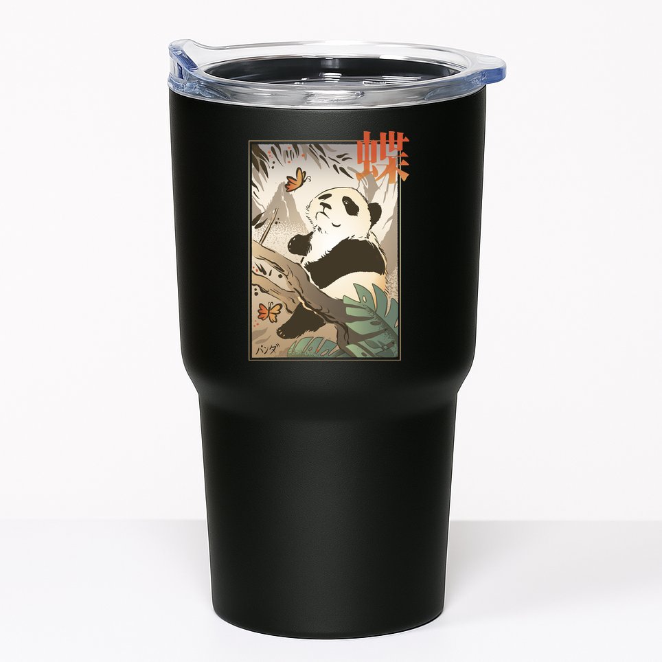 Panda Butterfly Japanese Tumbler