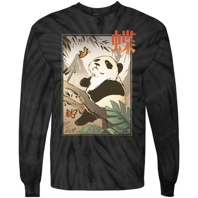 Panda Butterfly Japanese Tie-Dye Long Sleeve Shirt