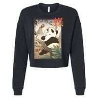 Panda Butterfly Japanese Cropped Pullover Crew
