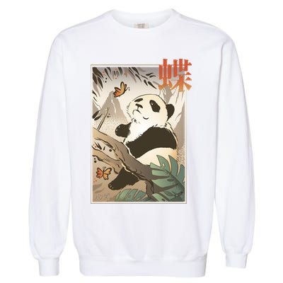 Panda Butterfly Japanese Garment-Dyed Sweatshirt