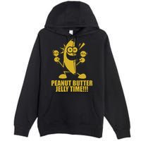 Peanut Butter Jelly Time Banana Premium Pullover Hoodie