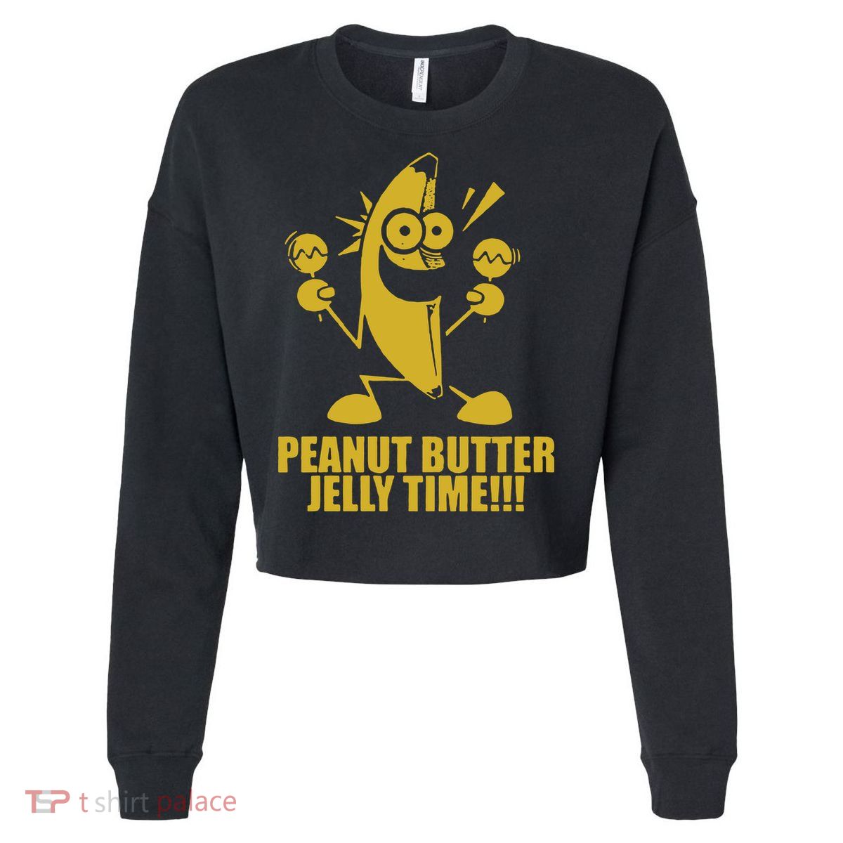 Peanut Butter Jelly Time Banana Cropped Pullover Crew