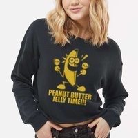Peanut Butter Jelly Time Banana Cropped Pullover Crew