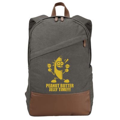 Peanut Butter Jelly Time Banana Cotton Canvas Backpack