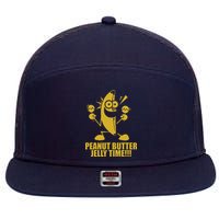 Peanut Butter Jelly Time Banana 7 Panel Mesh Trucker Snapback Hat