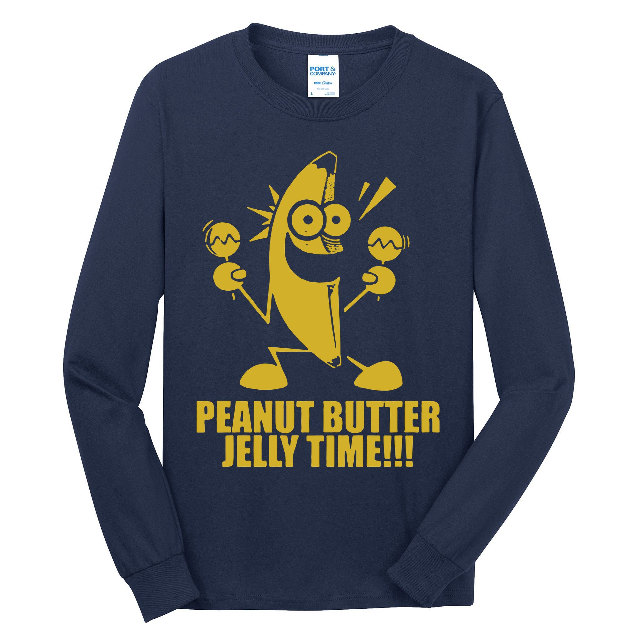 Peanut Butter Jelly Time Banana Tall Long Sleeve T-Shirt