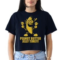 Peanut Butter Jelly Time Banana Crop Top