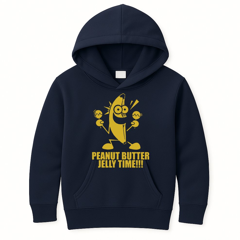 Peanut Butter Jelly Time Banana Kids Hoodie