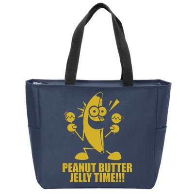 Peanut Butter Jelly Time Banana Zip Tote Bag