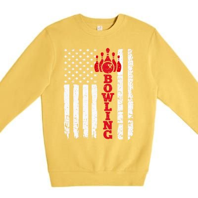 Patriotic Bowling Jersey Patriotic Bowler Cute Gift Premium Crewneck Sweatshirt