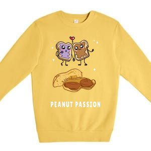 Peanut Butter Jelly Nuts Lovers Cute Breakfast Sweet Foodies Gift Premium Crewneck Sweatshirt