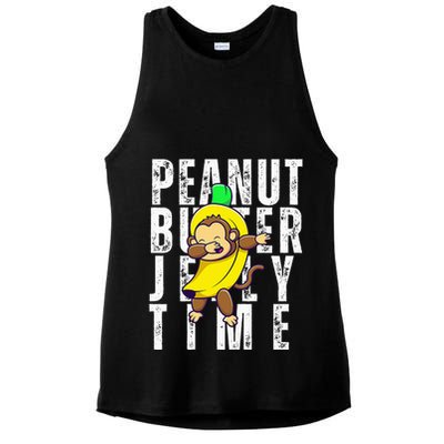 Peanut Butter Jelly Time Monkey Dancing In A Banana Ladies PosiCharge Tri-Blend Wicking Tank