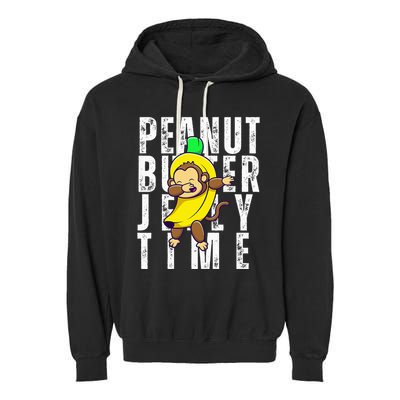 Peanut Butter Jelly Time Monkey Dancing In A Banana Garment-Dyed Fleece Hoodie