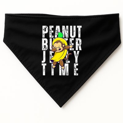 Peanut Butter Jelly Time Monkey Dancing In A Banana USA-Made Doggie Bandana