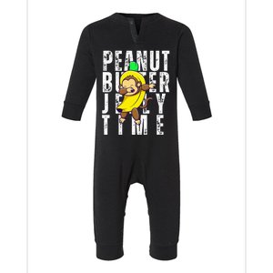 Peanut Butter Jelly Time Monkey Dancing In A Banana Infant Fleece One Piece