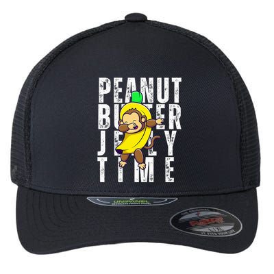 Peanut Butter Jelly Time Monkey Dancing In A Banana Flexfit Unipanel Trucker Cap