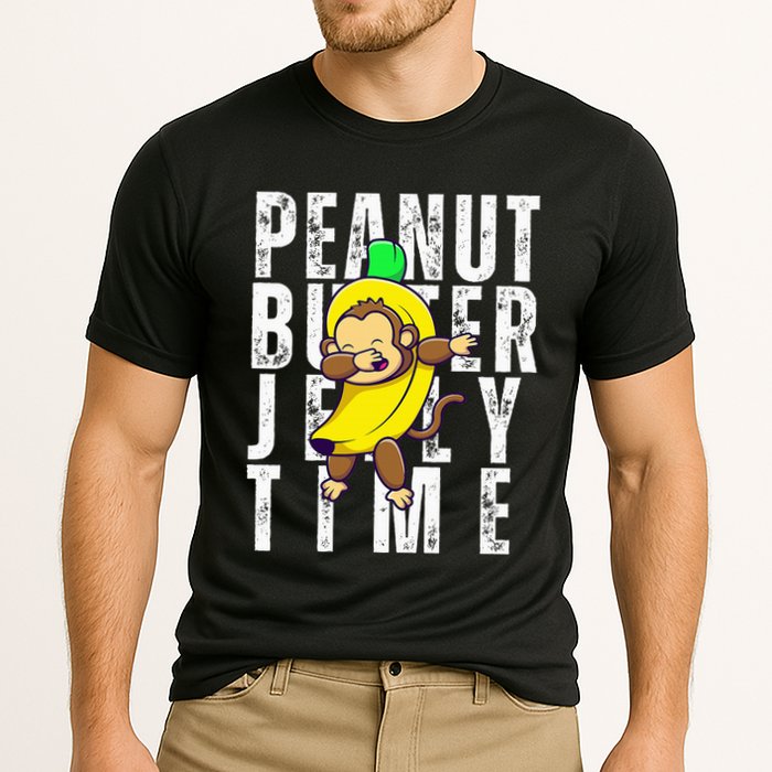 Peanut Butter Jelly Time Monkey Dancing In A Banana Cooling Performance Crew T-Shirt