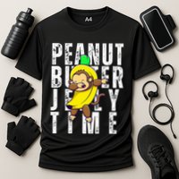 Peanut Butter Jelly Time Monkey Dancing In A Banana Cooling Performance Crew T-Shirt