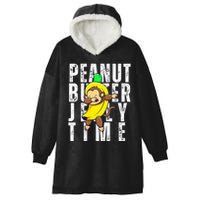 Peanut Butter Jelly Time Monkey Dancing In A Banana Hooded Wearable Blanket