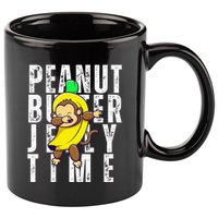 Peanut Butter Jelly Time Monkey Dancing In A Banana 11oz C Handle Ceramic Mug