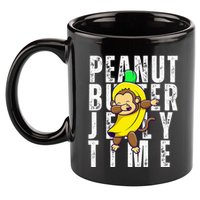 Peanut Butter Jelly Time Monkey Dancing In A Banana 11oz C Handle Ceramic Mug