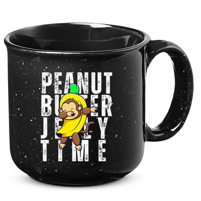 Peanut Butter Jelly Time Monkey Dancing In A Banana 15oz Campfire Ceramic Mug