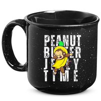 Peanut Butter Jelly Time Monkey Dancing In A Banana 15oz Campfire Ceramic Mug
