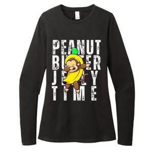 Peanut Butter Jelly Time Monkey Dancing In A Banana Womens CVC Long Sleeve Shirt