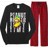 Peanut Butter Jelly Time Monkey Dancing In A Banana Long Sleeve Pajama Set