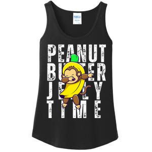 Peanut Butter Jelly Time Monkey Dancing In A Banana Ladies Essential Tank