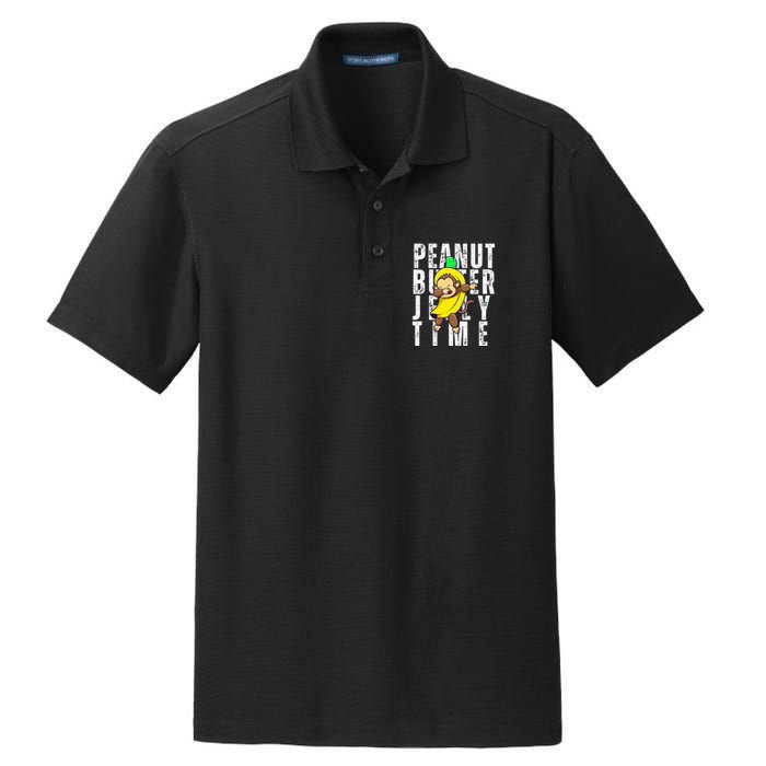 Peanut Butter Jelly Time Monkey Dancing In A Banana Dry Zone Grid Polo