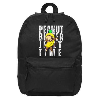 Peanut Butter Jelly Time Monkey Dancing In A Banana 16 in Basic Backpack