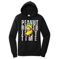 Peanut Butter Jelly Time Monkey Dancing In A Banana Women's Pullover Hoodie