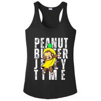 Peanut Butter Jelly Time Monkey Dancing In A Banana Ladies PosiCharge Competitor Racerback Tank