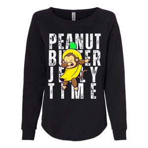 Peanut Butter Jelly Time Monkey Dancing In A Banana Womens California Wash Sweatshirt