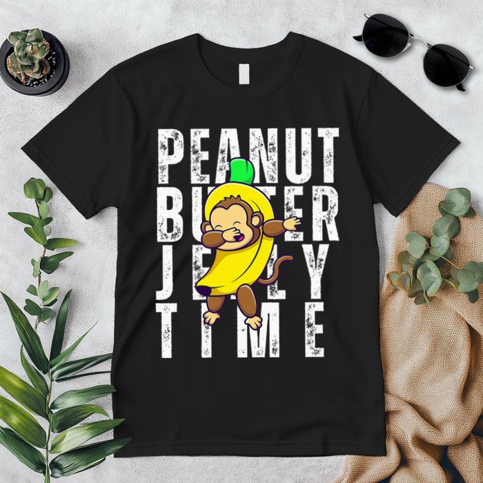Peanut Butter Jelly Time Monkey Dancing In A Banana Premium T-Shirt