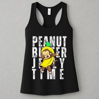 Peanut Butter Jelly Time Monkey Dancing In A Banana Womens Tank Top