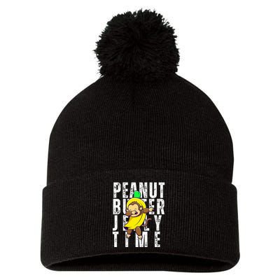 Peanut Butter Jelly Time Monkey Dancing In A Banana Pom Pom 12in Knit Beanie