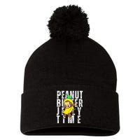 Peanut Butter Jelly Time Monkey Dancing In A Banana Pom Pom 12in Knit Beanie