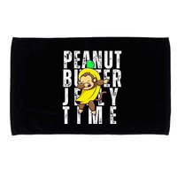 Peanut Butter Jelly Time Monkey Dancing In A Banana Microfiber Hand Towel