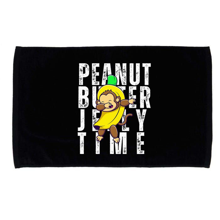 Peanut Butter Jelly Time Monkey Dancing In A Banana Microfiber Hand Towel