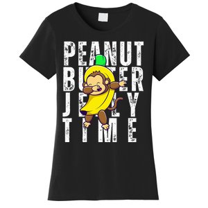 Peanut Butter Jelly Time Monkey Dancing In A Banana Women's T-Shirt