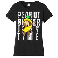 Peanut Butter Jelly Time Monkey Dancing In A Banana Women's T-Shirt