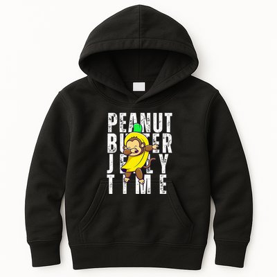 Peanut Butter Jelly Time Monkey Dancing In A Banana Kids Hoodie