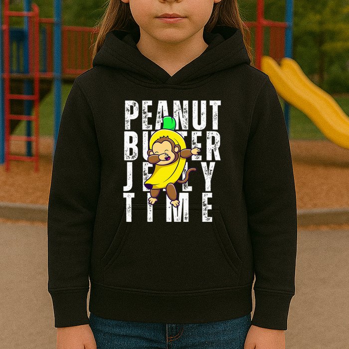 Peanut Butter Jelly Time Monkey Dancing In A Banana Kids Hoodie