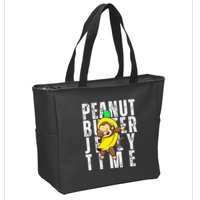 Peanut Butter Jelly Time Monkey Dancing In A Banana Zip Tote Bag