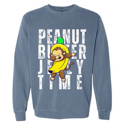 Peanut Butter Jelly Time Monkey Dancing In A Banana Garment-Dyed Sweatshirt